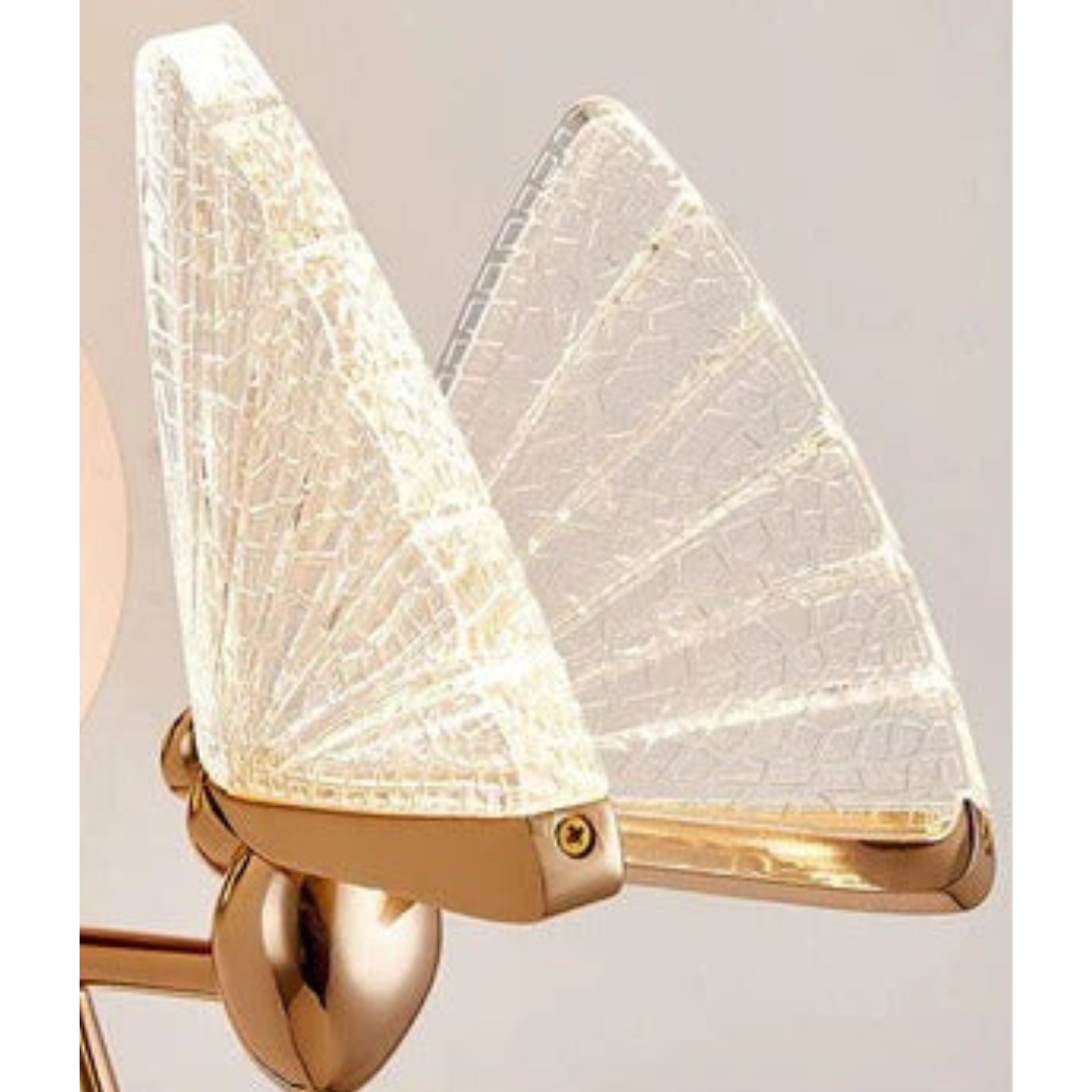 Led Acrylic Butterfly Shape Golden Metal Wall Light